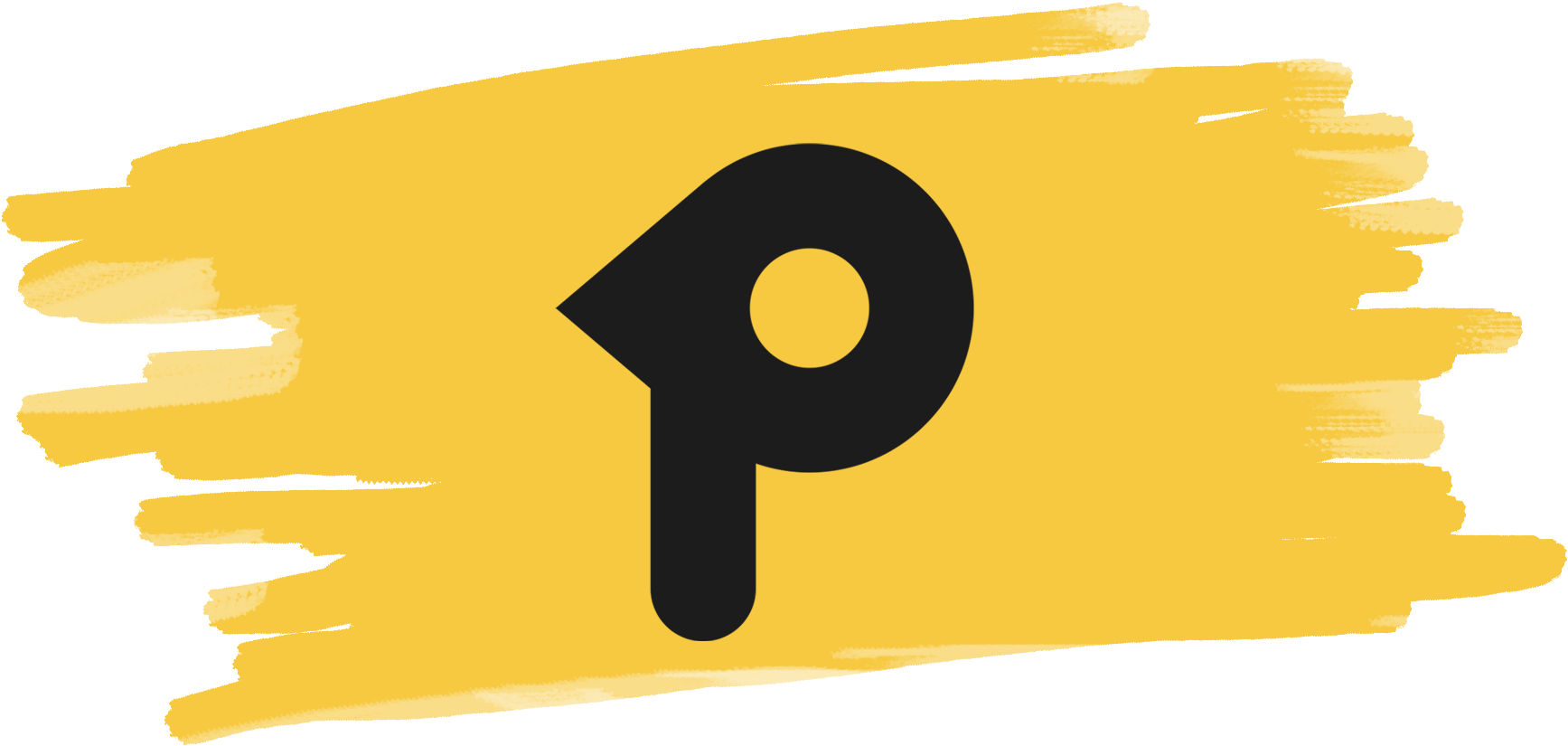 Pinpoint app logo with yellow scribble